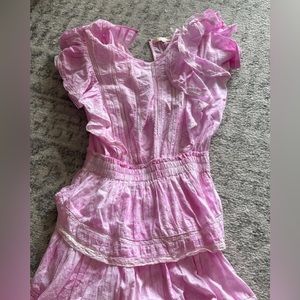 Love Shack Fancy Natasha Dress Pink X-Small